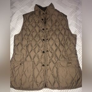 Eddie Bauer women’s Goose Down 550 Fill Quilted Puffer Vest size M Brown Safari